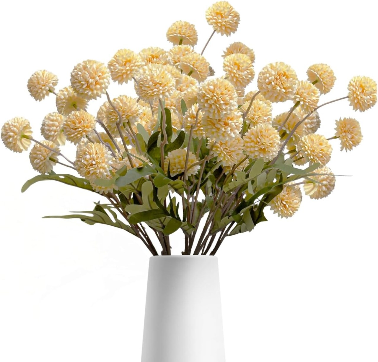 Fake Flowers, 10 Bundles Artificial Fake Flowers Ideal (Yellow) 3"D x 3"W x 15"H